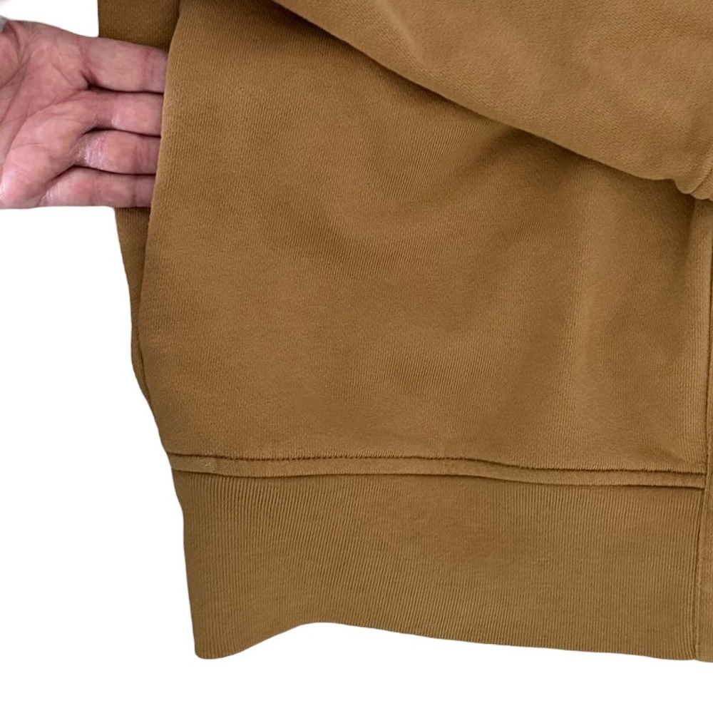 Vince Oversized Cotton Terry Cardigan Hoodie in Honey Brown Size M - Picture 9 of 14
